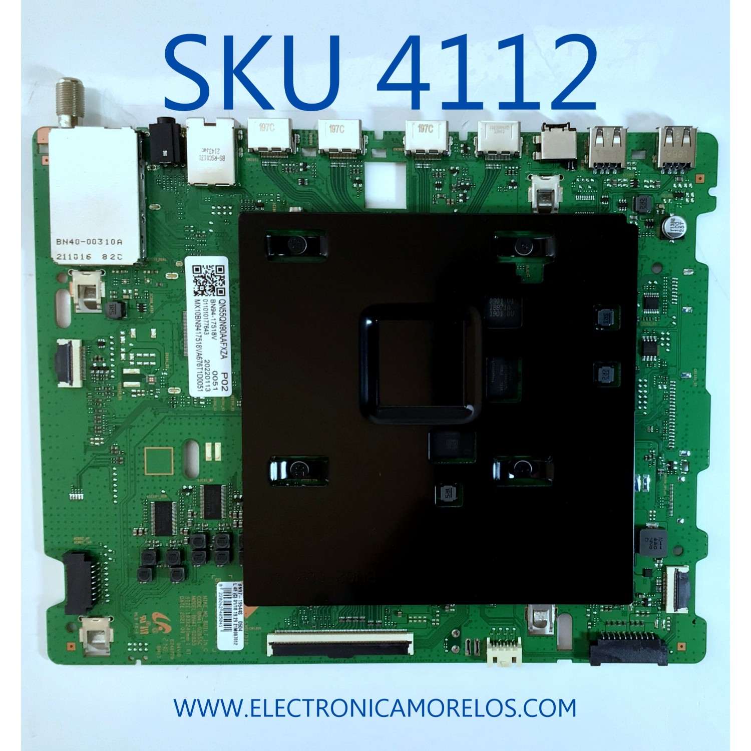 MAIN PARA SMART TV SAMSUNG QLED 4K RESOLUCIÓN ( 3840 x 2160 ) / NUMERO DE PARTE BN94-17518V / BN41-02855C / BN9417518V / 011010177643 / 20220113 / BN94-19544S / PANEL CY-TA055FLAV1H / MODELO QN55QN90AAFXZA AA06